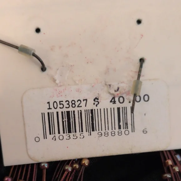 Robert Rose Rose-Pink Multi-Strand Beaded Hoop Boho Earrings - Picture 4 of 5